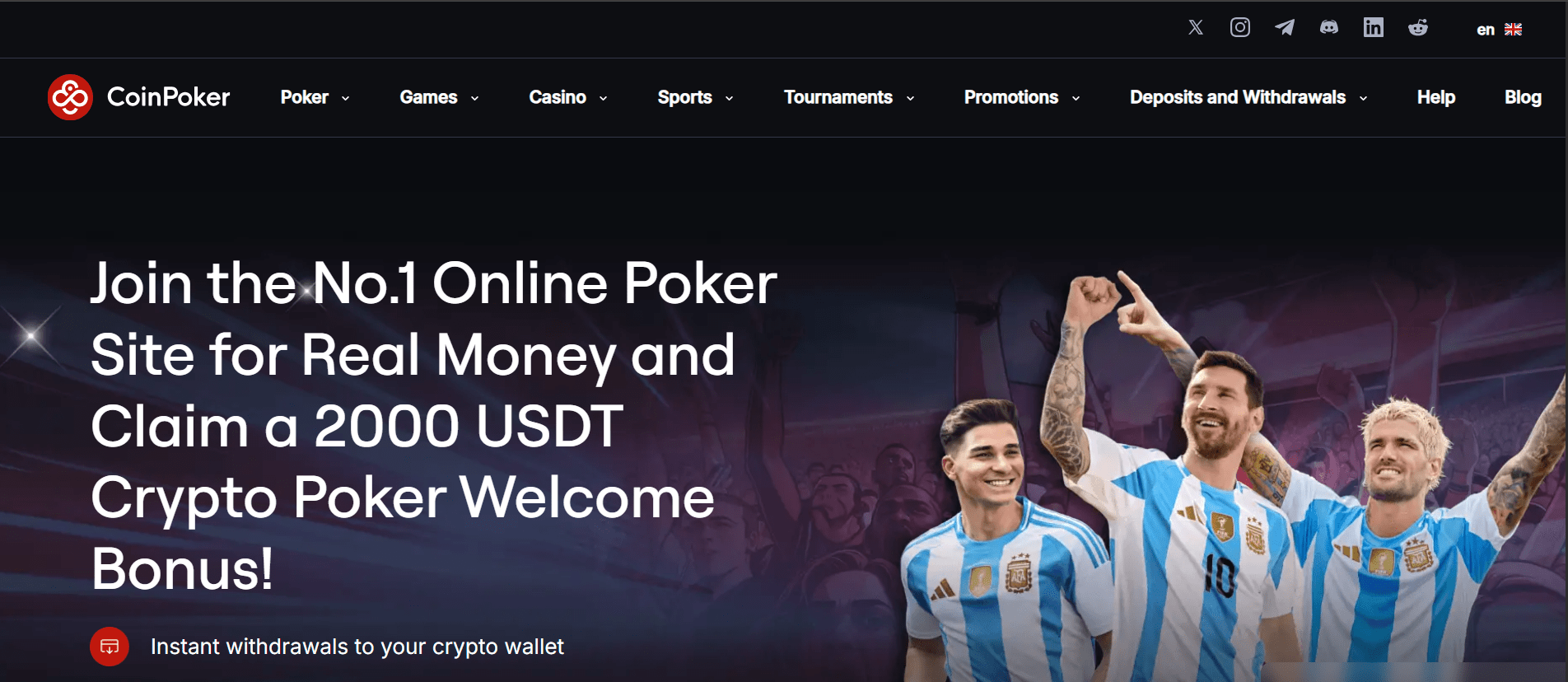 Snapshot of CoinPoker platform showcasing crypto gaming with instant transactions
